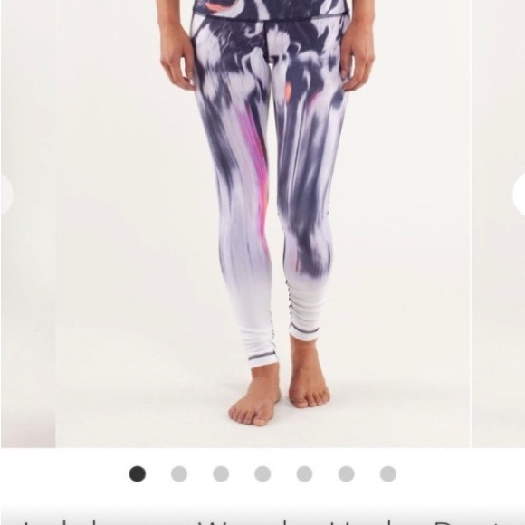 Lululemon Wunder Under crop leggings in RARE indigo mirage print size 6 - Picture 8 of 8